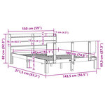 vidaXL Cadre de lit et tête de lit blanc 140x190 cm bois de pin massif