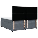 vidaXL Sommier à lattes de lit et matelas Gris foncé 180x200cm Velours