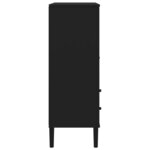 vidaXL Buffet SENJA aspect rotin noir 90x40x112cm bois massif de pin