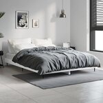 vidaXL Cadre de lit blanc 135x190 cm bois d'ingénierie