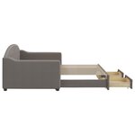 vidaXL Lit de jour avec gigogne et tiroirs taupe 90x200 cm tissu