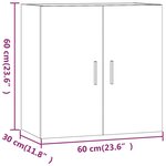 vidaXL Armoire murale Chêne fumé 60x30x60 cm Bois d'ingénierie