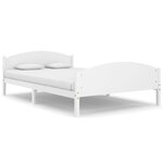 vidaXL Cadre de lit Blanc Bois de pin massif 140x200 cm