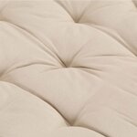 vidaXL Coussin de plancher de palette Coton 120x80x10 cm Beige