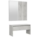 vidaXL Ensemble de meubles de couloir Gris béton Bois d'ingénierie