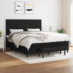 vidaXL Sommier à lattes de lit avec matelas Noir 160x200 cm Tissu
