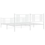 vidaXL Cadre de lit métal avec tête de lit/pied de lit blanc 180x200cm