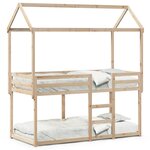 vidaXL Lit superposé avec toit 75x190 cm bois de pin massif