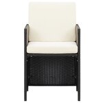 vidaXL Ensemble à dîner de jardin avec coussins 5 Pièces poly rotin noir