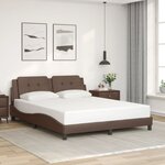 vidaXL Cadre de lit avec lumières LED marron 160x200 cm similicuir