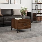 vidaXL Table basse Chêne marron 50x50x40 cm Bois d'ingénierie