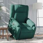vidaXL Fauteuil inclinable vert foncé tissu
