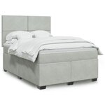 vidaXL Sommier à lattes de lit et matelas Gris clair 140x200cm Velours