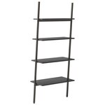 vidaXL Étagère inclinée à 4 niveaux Noir 64x34x150 5 cm