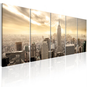 Tableau - new york: view on manhattan l x h en cm 225x90