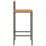 vidaXL Tabourets de bar lot de 4 gris résine tressée et bois d'acacia