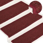 vidaXL Tapis d'escalier 15 Pièces 65x21x4 cm Rouge mat