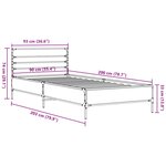 vidaXL Cadre de lit chêne sonoma 90x200 cm bois d'ingénierie et métal