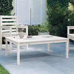 vidaXL Table de jardin blanc 121x82 5x45 cm bois massif de pin