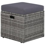 vidaXL Salon de jardin 4 Pièces avec coussins Résine tressée Gris
