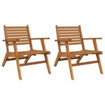 vidaXL Chaises de jardin lot de 2 Bois d'acacia solide