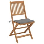 vidaXL Chaises pliables d'extérieur et coussins lot de 8 Bois d'acacia