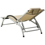 vidaXL Chaise longue avec oreiller textilène crème