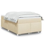 vidaXL Sommier à lattes de lit avec matelas crème 120x190 cm tissu
