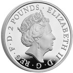 Pièce de monnaie 2 pounds Royaume-Uni 2021 1 once argent BE – Lévrier blanc de Richmond