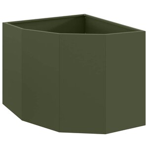 vidaXL Jardinière d'Angle Vert olive 60 x 60 x 50 cm Acier