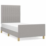 vidaXL Cadre de lit avec tête de lit Gris clair 90x190 cm Tissu