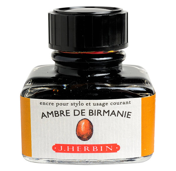 Encre traditionnelle à stylo en flacon 'D' 30ml Ambre de birmanie HERBIN
