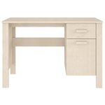 Bureau table poste de travail meuble d'ordinateur informatique étude HAMAR miel 113 x 50 x 75 cm bois massif de pin brun 02_0023856