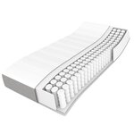 vidaXL Sommier à lattes de lit avec matelas Gris clair 140x200cm Tissu