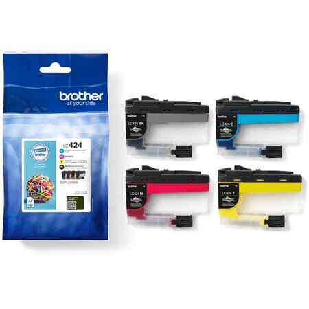 Brother - pack de 4 cartouches lc424val - noir  cyan  magenta et jaune haute capacité de 750 pages - pour dcp-j1200w