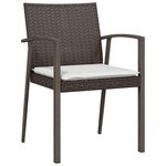 vidaXL Chaises de jardin coussins lot de 4 marron 56 5x57x83 cm rotin