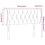 vidaXL Tête de lit avec oreilles Gris foncé 93x23x78/88 cm Tissu