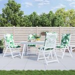vidaXL Coussins de chaise à dossier haut lot de 4 modèle de feuille