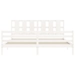 vidaXL Cadre de lit avec tête de lit blanc 200x200 cm bois massif