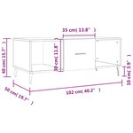 vidaXL Table basse blanc 102x50x40 cm bois d'ingénierie