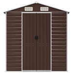 vidaXL Abri de jardin marron 191x385x198 cm acier galvanisé