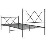 vidaXL Cadre de lit métal avec tête de lit/pied de lit noir 90x200 cm