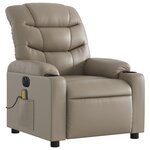 vidaXL Fauteuil de massage inclinable électrique cappuccino similicuir