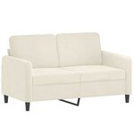 vidaXL Canapé à 2 places Crème 120 cm Velours