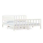 vidaXL Cadre de lit Blanc Bois massif 200x200 cm