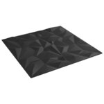 vidaXL Panneaux muraux 48 Pièces noir 50x50 cm XPS 12 m² améthyste