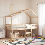 vidaXL Lit haut avec toit 90x200 cm bois de pin massif