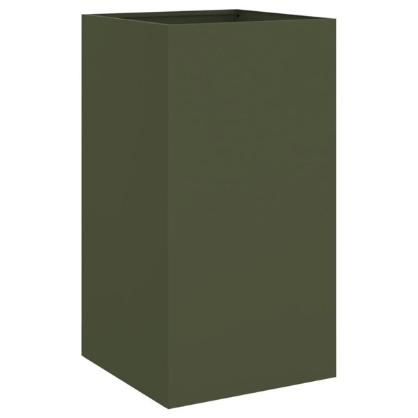 vidaXL Jardinière vert olive 42x38x75 cm acier laminé à froid