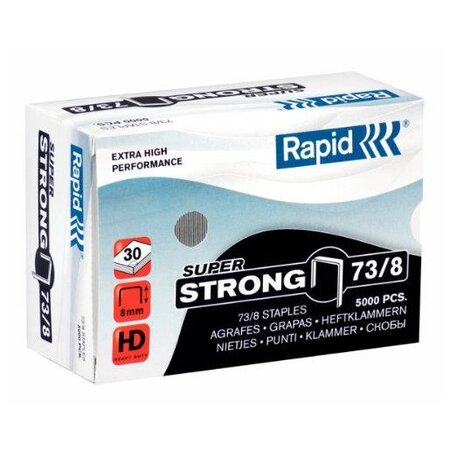 Agrafes Super Strong 73/8 galvanisé en boite de 5000 RAPID