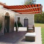 vidaXL Auvent manuel rétractable sur pied 600x350 cm Orange/marron